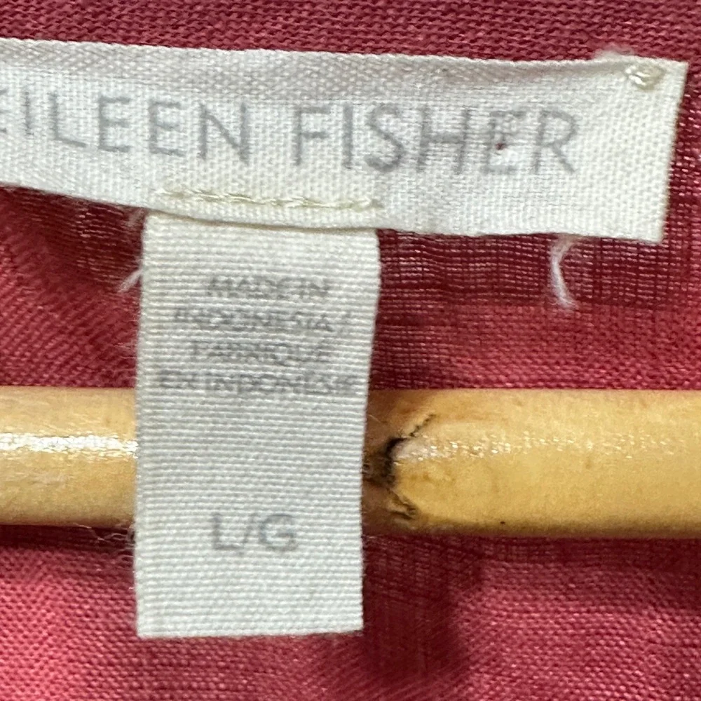Eileen Fisher Organic Linen Tunic Womens Large Boat Neck Lightweight Lagenlook - Picture 6 of 8